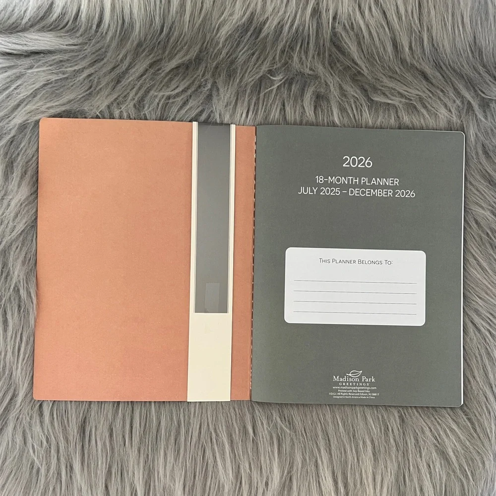 Cat and Ramen 18-Month Planner with inner pocket. NWT